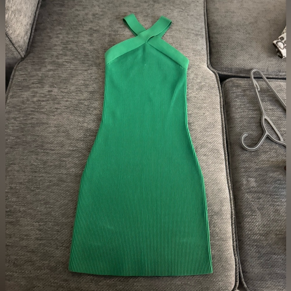 Babaton Vibrant Green Backless Dress